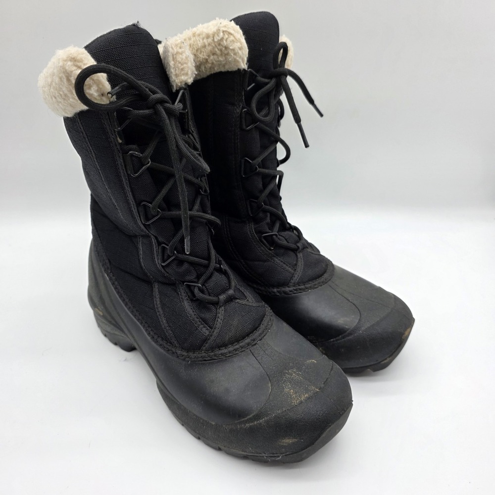 Sorel Womens Black Thinsulate Insulated Lace-Up Snow Boots Lined  Sz 10 1436-010